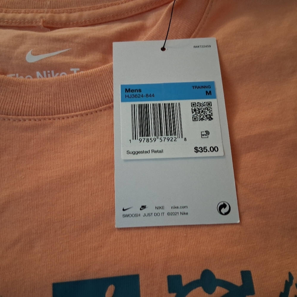 Nike Peach Men's Fittness Graphic Tee - Picture 3 of 5